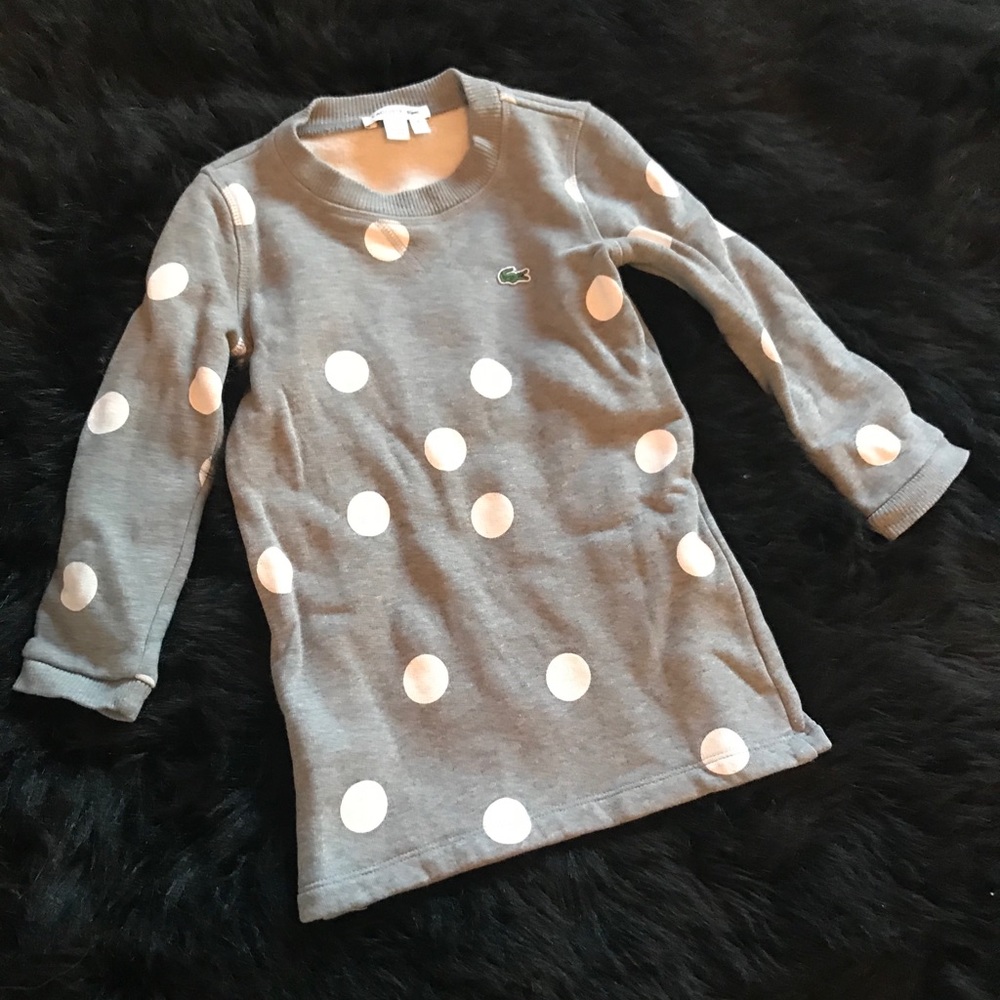 Lacoste Girls’ Polka Dot Sweatshirt Dress Size 4